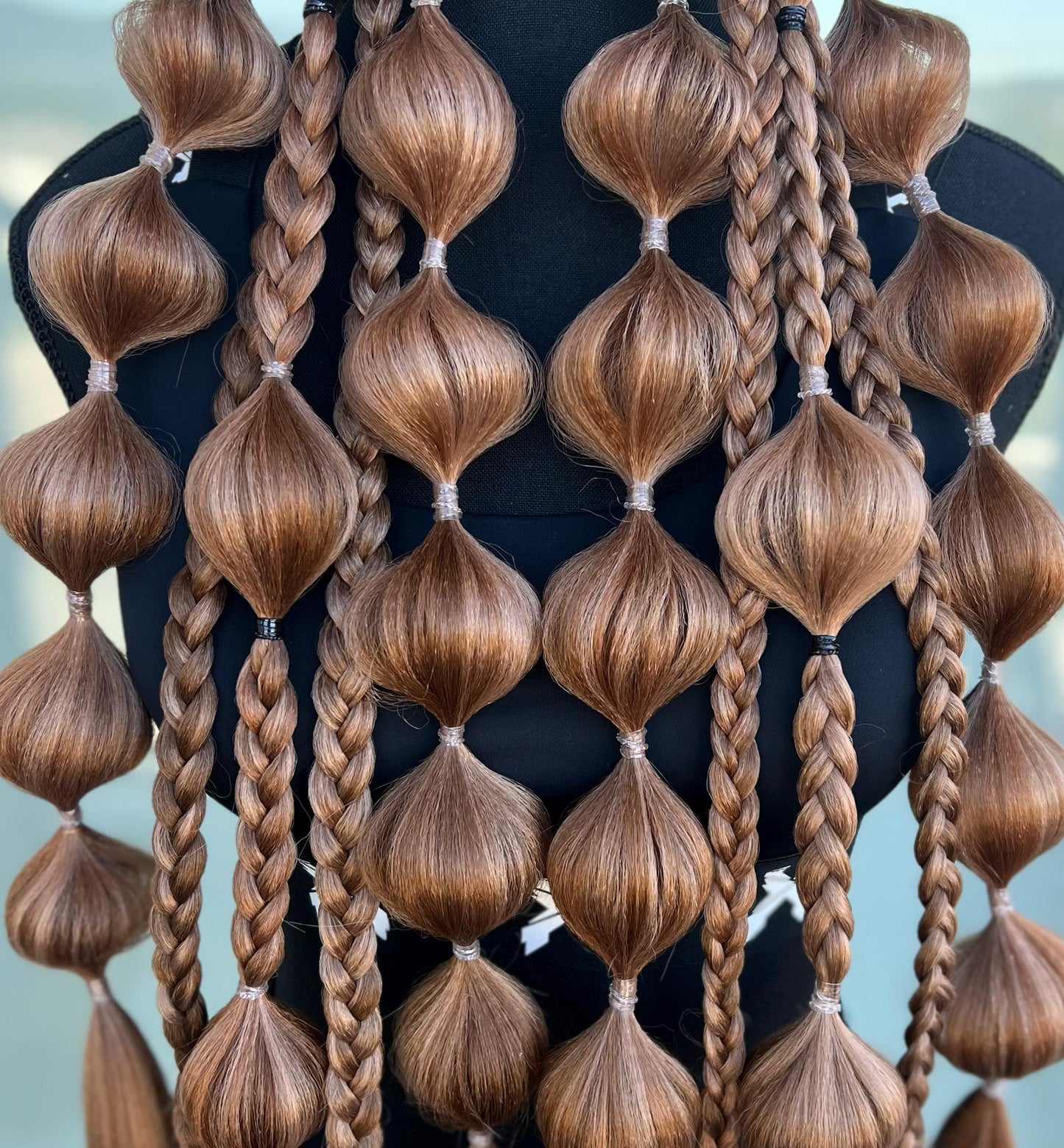 Brunette - Tie-In Braid Extensions (Bubble Braids) - Neutral Brown