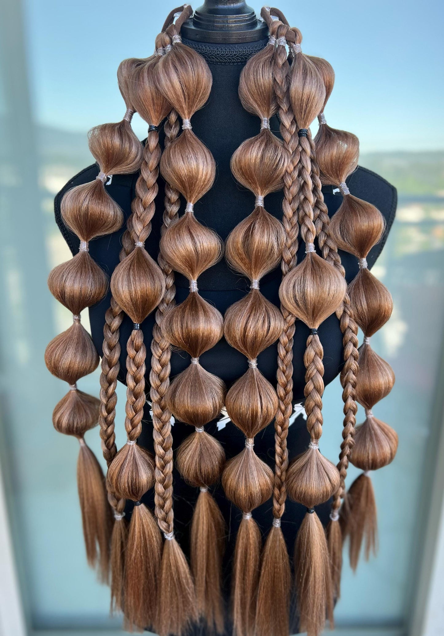 Brunette - Tie-In Braid Extensions (Bubble Braids) - Neutral Brown